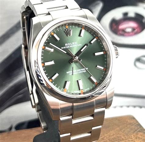 rolex oyster perpetual 34 grün